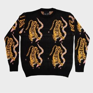 Min and Mon LIGHT GRAY Limited Edition Tiger Sweater